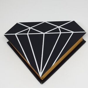 Matte Black And Gold Diamond-Shaped Eyelash Storage Box